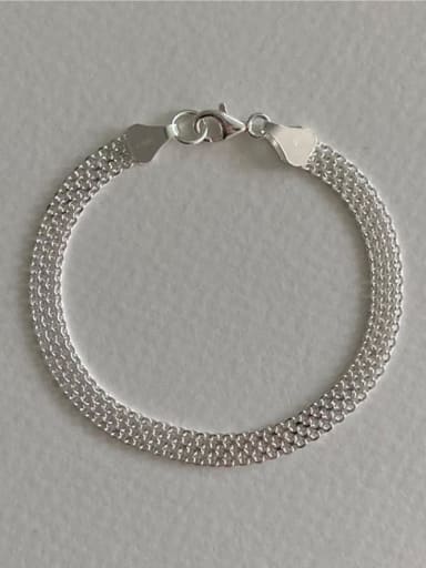 925 Sterling Silver Minimalist Braided Mesh Link Bracelet