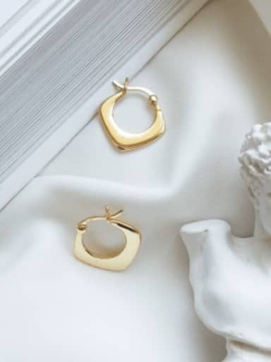 Sterling Silver with geometric simplicity and golden ear studs earring