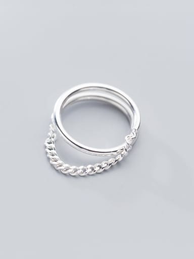 925 Sterling Silver Irregular Vintage Free Size Ring