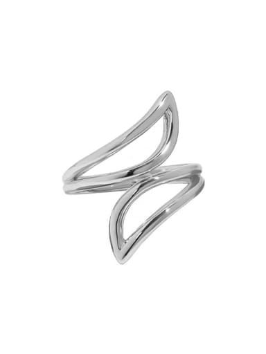 White gold [No. 11 adjustable] 925 Sterling Silver Geometric Minimalist Band Ring