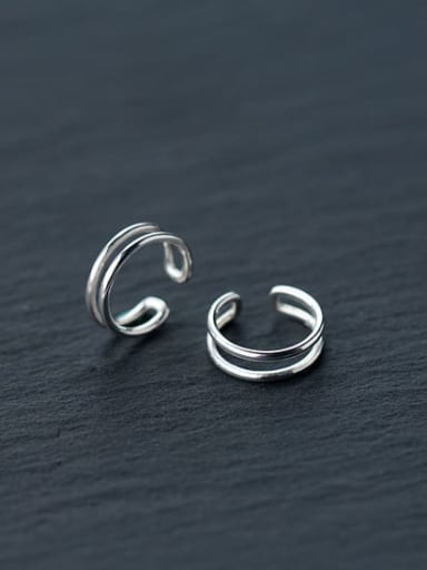 925 Sterling Silver Irregular Minimalist Clip Earring