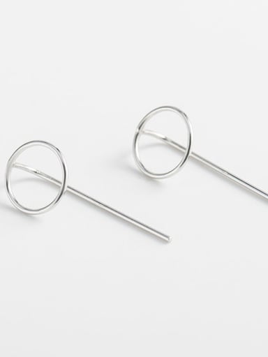 circular 925 Sterling Silver Geometric Minimalist Drop Earring