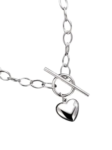 925 Sterling Silver  Smooth Heart Vintage Long Strand Necklace