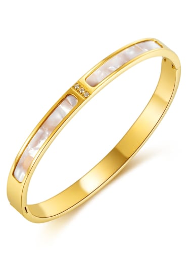 1029 steel bracelet gold Stainless steel Shell Geometric Minimalist Band Bangle
