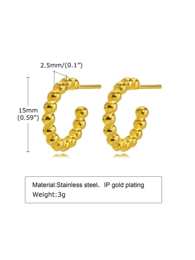 497G 15 Stainless steel Bead Geometric Minimalist Stud Earring