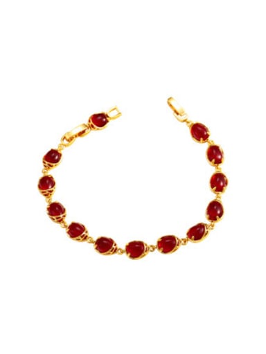 Ruby red Alloy Opal Geometric Vintage Bracelet