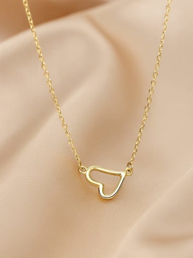 NS760 [Gold] 925 Sterling Silver Heart Minimalist Necklace