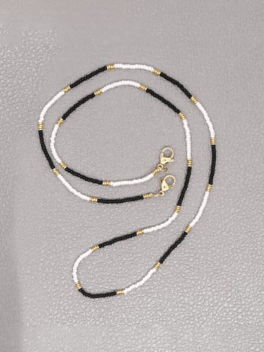 MI N200046B Stainless steel Multi Color Miyuki beads Round Bohemia Necklace