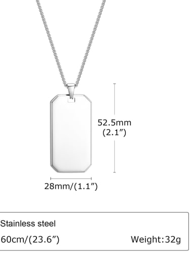 Steel pendant, without chain Stainless steel Rectangle Hip Hop Necklace