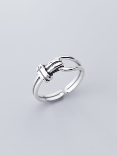 925 Sterling Silver Irregular Vintage Knot Free Size Ring