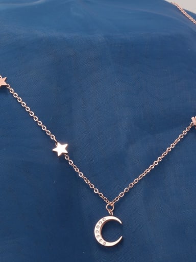 Titanium Moon Minimalist Choker Necklace