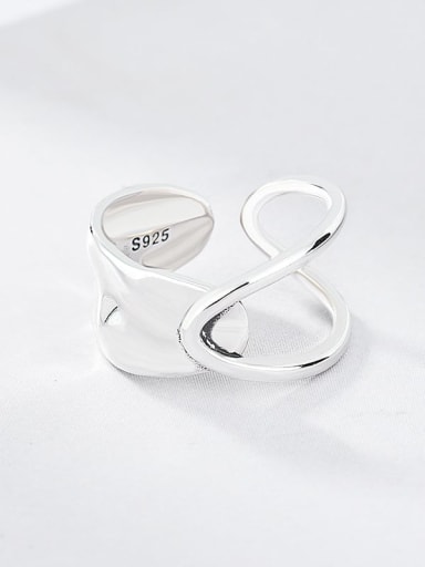 925 Sterling Silver Asymmetry Geometric Vintage Band Ring