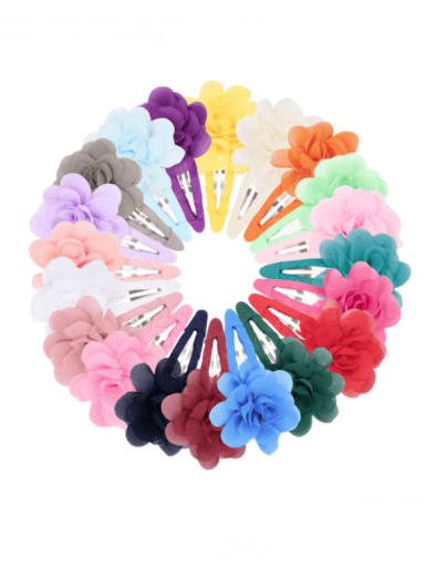custom Alloy Yarn Minimalist Flower  Multi Color Hair Barrette
