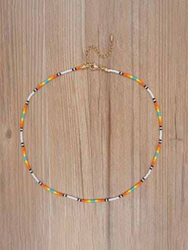 MI N210014B Miyuki Millet Bead Multi Color Bohemia Handmade Beaded Necklace