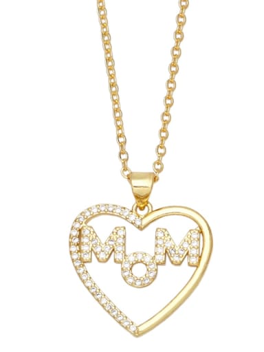 A Brass Cubic Zirconia Heart Vintage Necklace