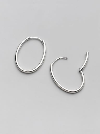 925 Sterling Silver Line Geometric Minimalist Hoop Earring