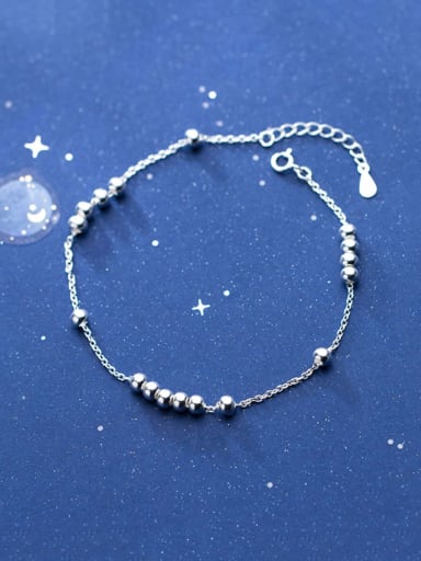 custom 925 Sterling Silver Round Minimalist Bead Anklet