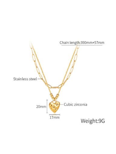 Stainless steel Heart Minimalist Multi Strand Necklace