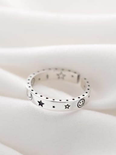 925 sterling silver star minimalist free ssize  ring
