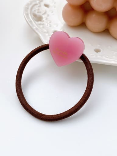 Pink 2cm Cellulose Acetate Minimalist Heart Stainless steel Multi Color Hair Rope
