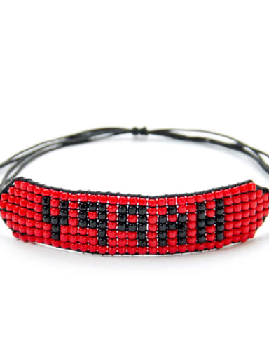 Stainless steel Bead Multi Color Geometric Bohemia Handmade Weave Bracelet