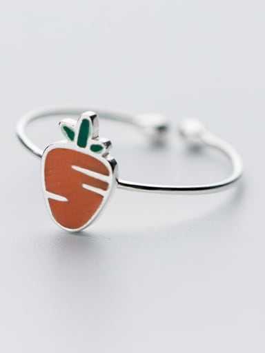925 Sterling Silver Cute carrot Band Ring