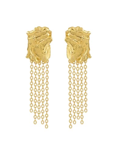 18K gold 925 Sterling Silver Geometric Tassel Vintage Drop Earring