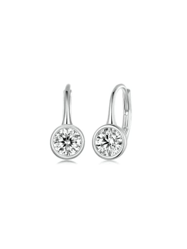 925 Sterling Silver Moissanite Geometric Minimalist Hook Earring