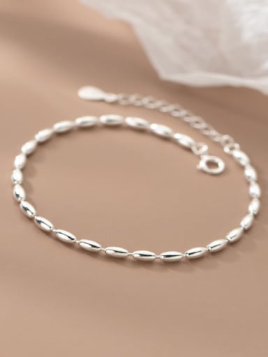925 Sterling Silver Geometric Minimalist Beaded Bracelet