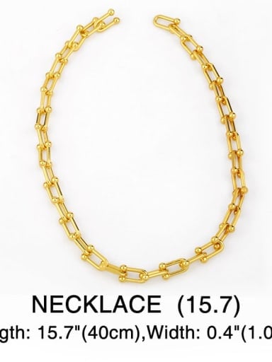 Necklace 40cm Brass Hollow Geometric Vintage chain Necklace