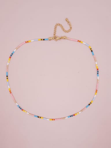 MI N210013C Miyuki Millet Bead Multi Color Bohemia Handmade Beaded Necklace