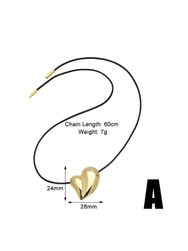 A Gold Brass Heart Minimalist Necklace