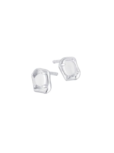 Platinum crystal earrings 925 Sterling Silver Synthetic Crystal Geometric Vintage Stud Earring
