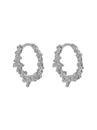 Platinum 925 Sterling Silver Geometric Vintage Huggie Earring