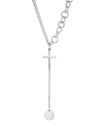 Titanium Steel Tassel Minimalist Lariat Necklace