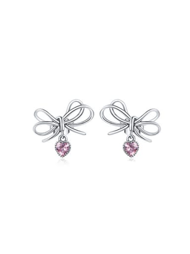 925 Sterling Silver Cubic Zirconia  Cute Butterfly  Ring And Earring Set