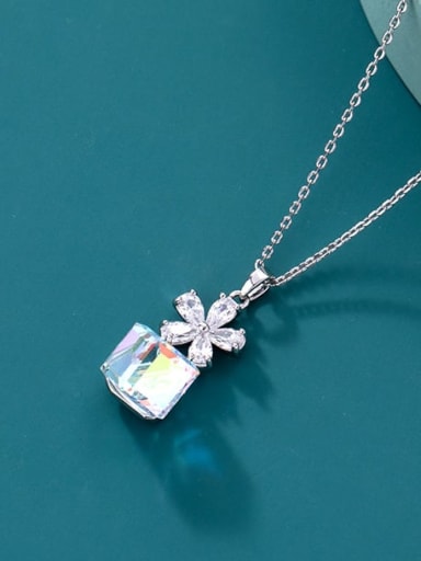 Alloy Crystal Square Minimalist Necklace
