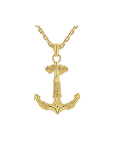 custom Brass Anchor Hip Hop Necklace