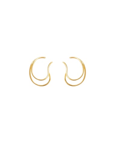 ES1962 [Gold] 925 Sterling Silver Geometric Minimalist Clip Earring