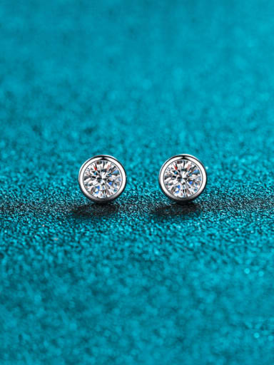 925 Sterling Silver Moissanite Geometric Dainty Stud Earring