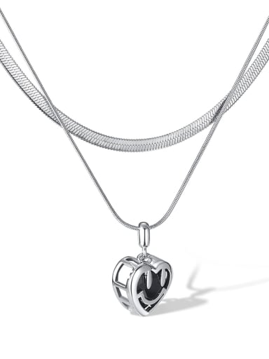 Stainless steel Heart Hip Hop Multi Strand Necklace