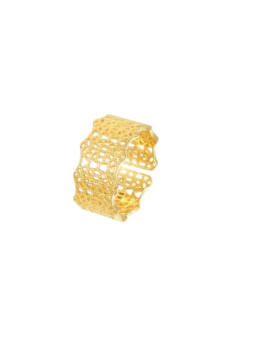 RS1074 gold 925 Sterling Silver Hollow Geometric Minimalist Band Ring