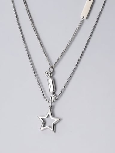 925 Sterling Silver Star Vintage Multi Strand Necklace