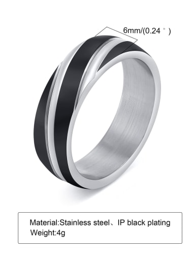 Black 5 -13# Stainless steel Geometric Minimalist Band Ring