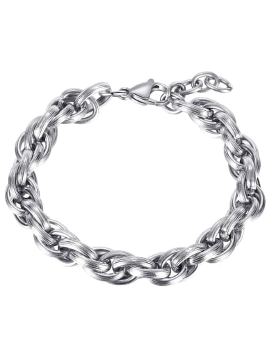 1199 steel bracelet [large] Titanium Steel Geometric Hip Hop Link Bracelet
