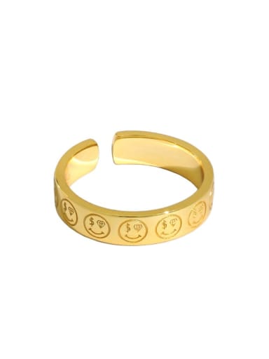 Gold [14 adjustable] 925 Sterling Silver Flower Vintage Band Ring