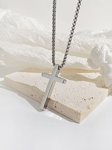 Titanium Steel Cross Minimalist Regligious Necklace