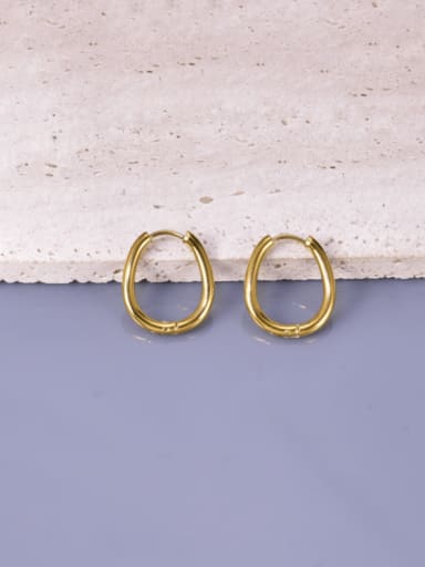 custom Titanium Steel Oval Minimalist Huggie Earring