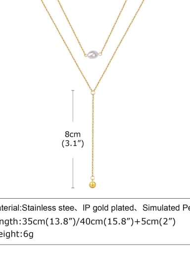 1571 Stainless steel Tassel Minimalist Tassel Necklace