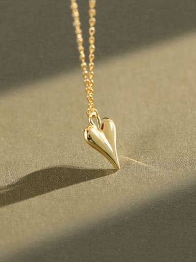 925 Sterling Silver   Minimalist Smooth Heart Necklace